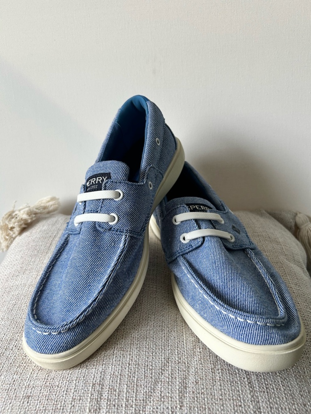 Sperry Light Blue Canvas Boat Shoes